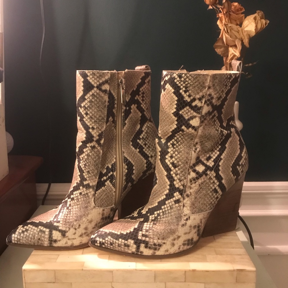 Snake skin heels.